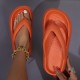Solid Color EVA Flip Flops, Simple Style Soft Sole Wear-resistant Pillow Slides, Indoor & Outdoor Beach Shoes