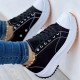 Women's Solid Color Trendy Sneakers, Lace Up Soft Sole Platform Casual Walking Shoes, Versatile Low-top Canvas Shoes