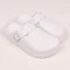 Women's Solid Color Clogs, Slip On Round Toe Buckle Decor Non-slip Soft Sole EVA Slides, Summer Casual Beach Shoes