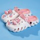 Women's Cute Cartoon Decor Clogs, Slip On Soft Sole Platform Non-slip Slides, Beach Summer Versatile Slides