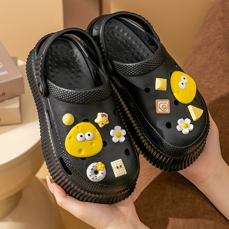 womens cute cartoon platform clogs trendy hollow out eva slide shoes indoor outdoor beach garden sandals details 4
