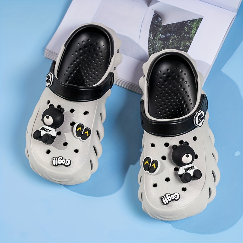 womens cute cartoon decor clogs slip on soft sole platform non slip slides beach summer versatile slides details 4